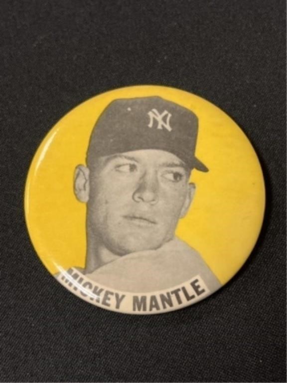Large 1950's Mickey Mantle Pin