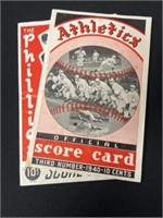 1940 Athletics & 1941 Phillies Scorecards