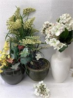 Assorted Decorative Flowers & Vases