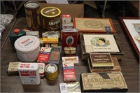 VINTAGE TINS AND CEGAR BOXES