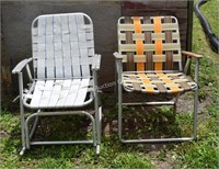 (O) Pair of Aluminum Lawn Chairs