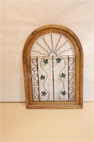 Pine & Metal Arch Decorative Wall Plaque