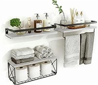 Hoiicco Bathroom Shelves with Wire Storage Basket