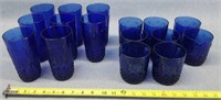 2-Sets of 8 Deep Blue Glasses
