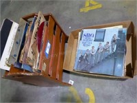 Vinyl records & wooden rack