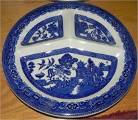 Set of 6 England Blue Willow Grill Plates