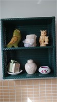 Green Wicker Shelf & Contents-Candles,Soaps&More