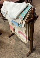 Vintage Quilt Rack with Linens-Lot