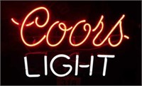 Coors Light neon light, works, 17" x 19.5"