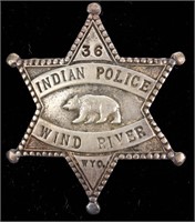 Wind River Indian Police #36  Badge Sterling