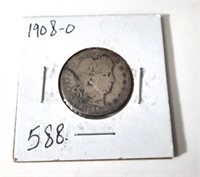 1908 O Barber 25 Cent Coin