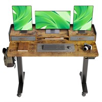 Claiks Standing Desk with Drawers, Stand Up Electr