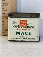 Vintage tin spice container and page pure ground