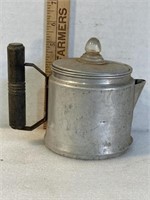 Vintage, mini aluminum coffee pot