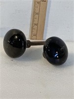 Vintage black, porcelain door knobs