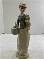 NADAL LADY WITH DOG PORCELAIN FIGURINE - 13" TALL