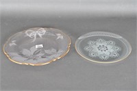 Mikasa Christmas Platter & Glass Lace Platter