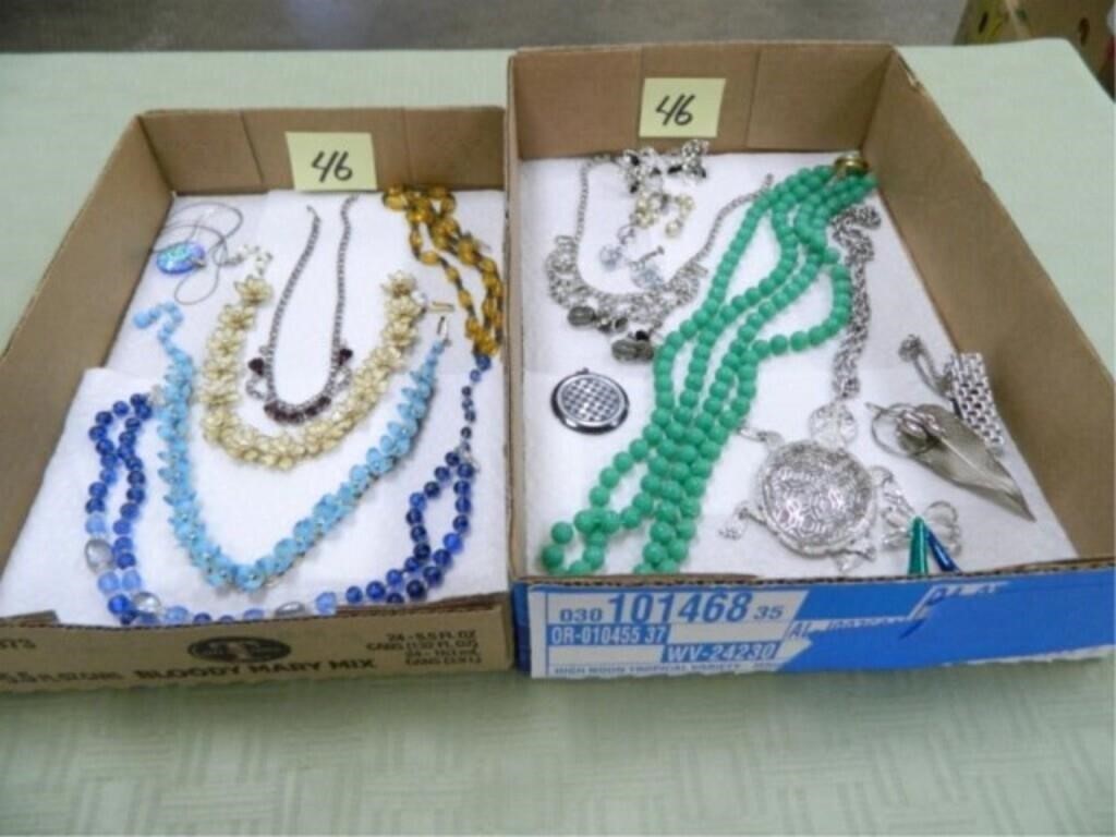 (2) Flats of Vintage Jewelry