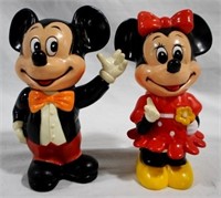 Mickey & Minnie Mouse 7" tall banks