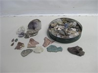 10" Diameter Tin Assorted Rocks & Crystals Shown