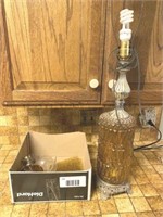AMber Glass Pieces, OIl Lamp Piece, Table Lamp