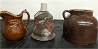 POTTERY JUGS AND PITCHER