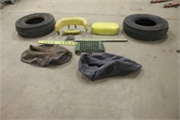 Assorted John Deere Parts with (2) Tires