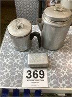 Vintage percolators and vintage soapbox