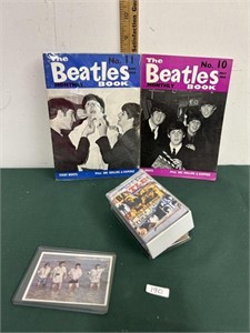 Beatles Collector's Lot-Monthly Book, Tapes, Card