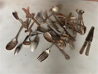 Group of Vintage Silver & Silver Plated Flatware