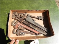 (4) pipe wrench & 1 monkey wrench