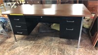 Large mid century executive desk metal with a