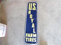 U.S Royal Farm Tires Tin Sign 16x60.75