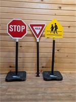 Traffic Signs - Set of 3 with 2 Posts