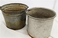 2 Vintage Water Buckets Pails