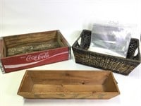 3 Wooden Containers Coca-Cola Crate +
