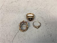 10K Gold Rings & Pin