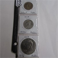 1976,79P,2000P US 1$ COINS