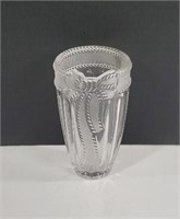 Vintage Evita 24% Lead Crystal Vase with Frosted