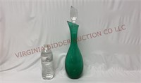 Mid Century Controlled Bubble Art Glass Decanter