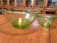 Vintage Hazel Atlas Green Mixing Bowls