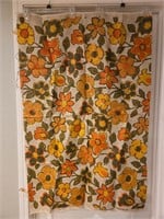 Vintage Floral Linen Fabric