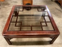 Wood and glass coffee table 41X 41