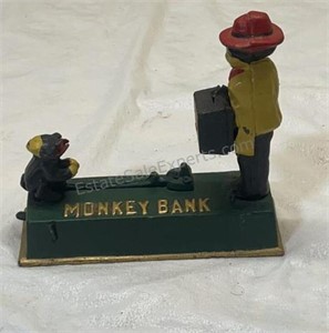 Cast-Iron Monkey Coin Bank
