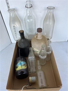 Box lot of misc bottles