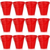 Beeveer 12 Pcs Plastic Beach Pail 9 Inch Plastic S