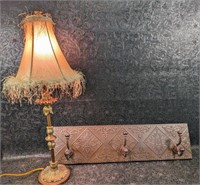 Table Lamp with Wall Coat Rack