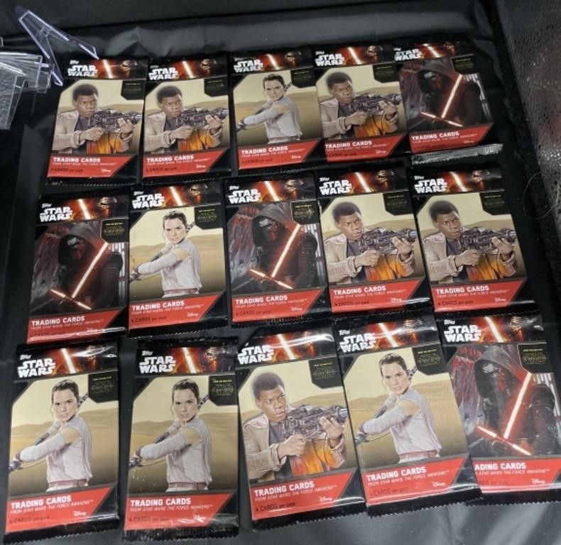 LOT OF 15 FACTORY SEALED STAR WARS WAX PACKS