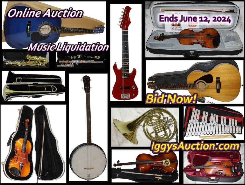 Online Music Liquidation Auction ends June 12, 2024 - Bid Now! IggysAuction.com