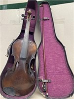 Violin, Bow, & Case (no label on sided) "AS IS"